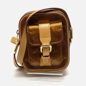 Authentic Louis Vuitton Christie PM Brown Vernis Crossbody mn244-010326